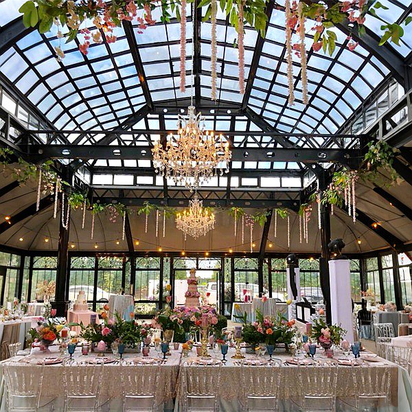 Victorian greenhouse wedding, glass greenhouse, steel and glass structure